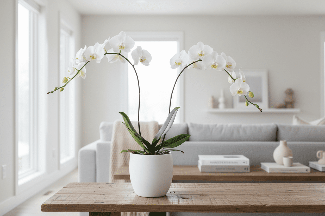 Phalaenopsis Orchids in Ceramic Pots