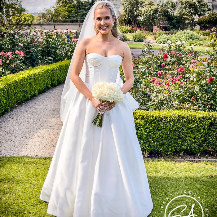 Bride in the Rose Garden at Sydney Royal Botanic Garden