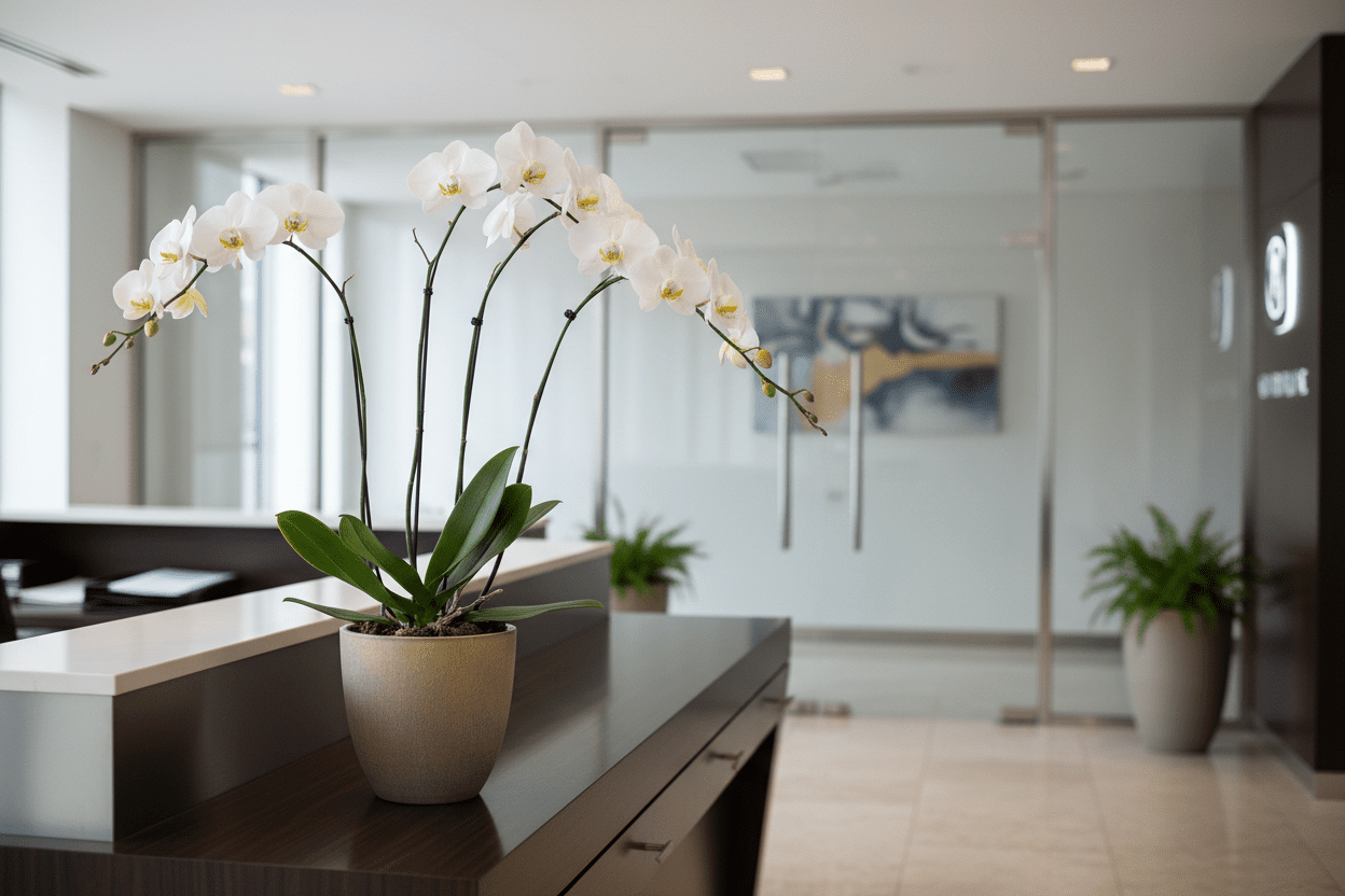 Phalaenopsis Orchids in Ceramic Pots