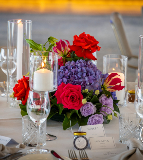Susan Avery Events (2) Beautiful Susan Avery wedding bouquet of long stemmed Playa Bianca roses and phalaenopsis orchids